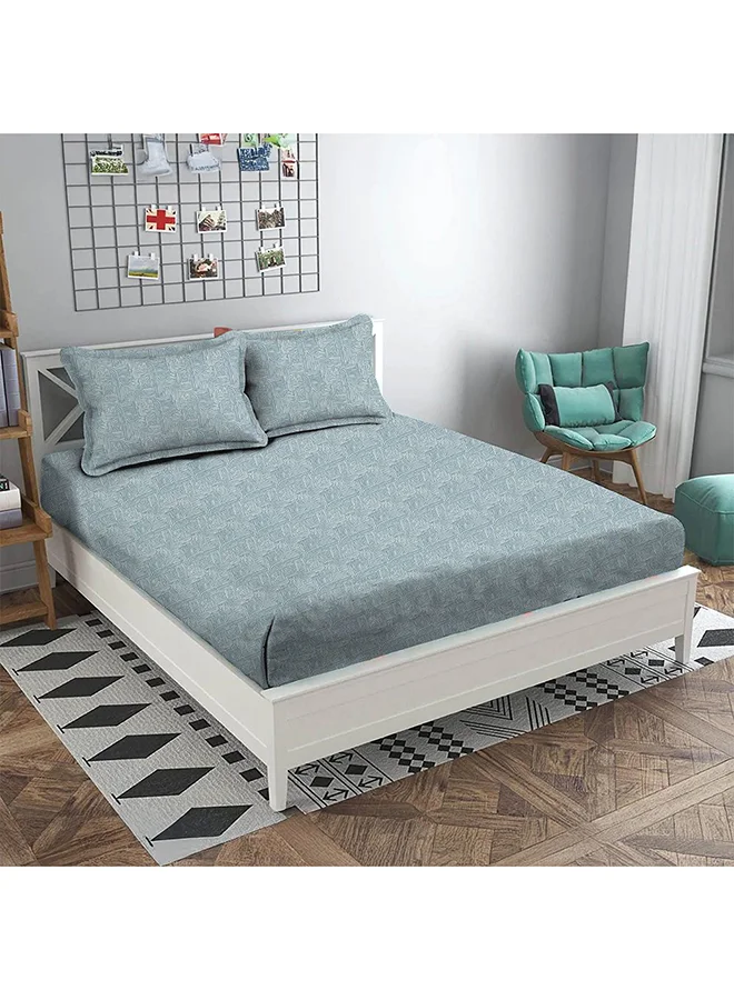 DANUBE HOME Danube Home Albany Queen Bed Fitted Sheet Set 160x200+30 cm/50x75+15 cm Merritt Blue | 80 Cotton; 20 Lyocell Bedding Set For Bedroom