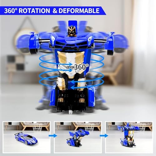 Amitasha Transform Remote Control Car 2-in-1 Convertible Robot Car – One Click Deformation RC Car for Kids Boys with Rechargeable Battery Birthday Gifts - Image 5