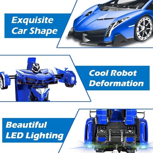 Amitasha Transform Remote Control Car 2-in-1 Convertible Robot Car – One Click Deformation RC Car for Kids Boys with Rechargeable Battery Birthday Gifts - Image 4