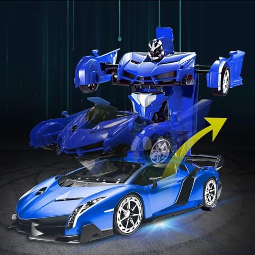 Amitasha Transform Remote Control Car 2-in-1 Convertible Robot Car – One Click Deformation RC Car for Kids Boys with Rechargeable Battery Birthday Gifts - Image 2