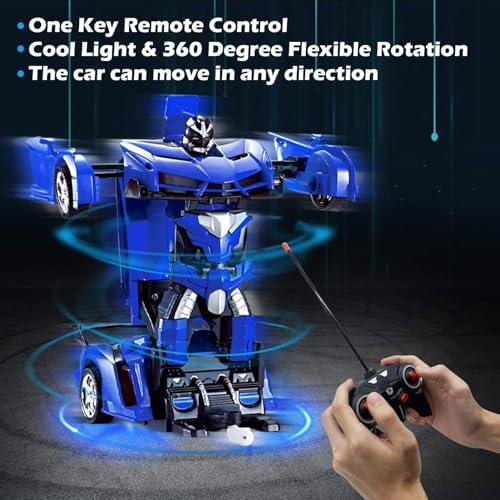 Amitasha Transform Remote Control Car 2-in-1 Convertible Robot Car – One Click Deformation RC Car for Kids Boys with Rechargeable Battery Birthday Gifts - Image 3