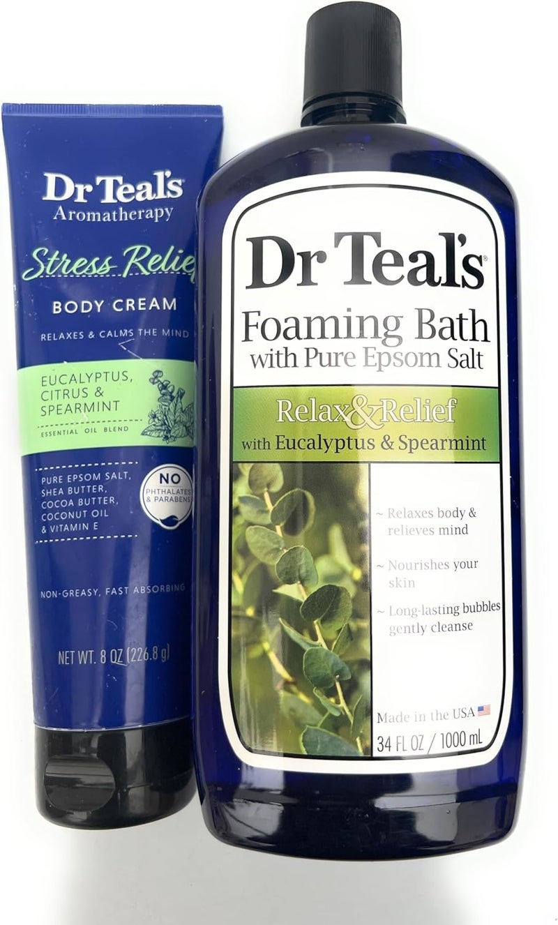 Eucalyptus stress relief cream and foaming Bath