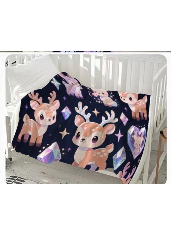 General - Baby and children's cartoon flannel thin blanket (warm and comfortable, suitable for sleep, game use) 70cm*100cm - 876 - Image 1