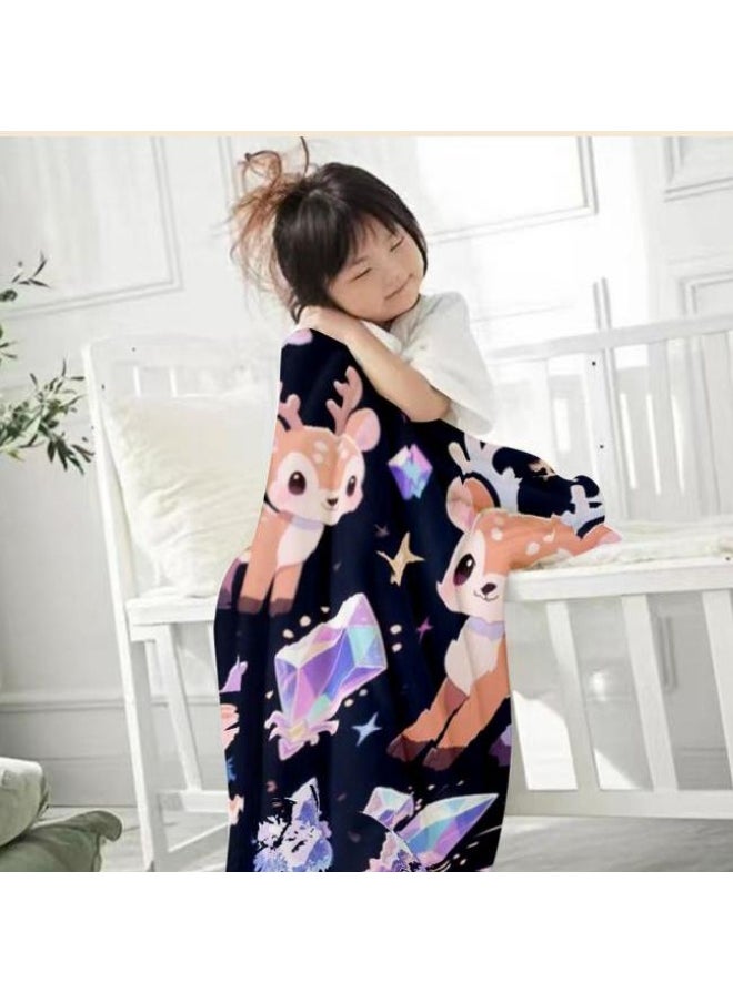 General - Baby and children's cartoon flannel thin blanket (warm and comfortable, suitable for sleep, game use) 70cm*100cm - 876 - Image 1