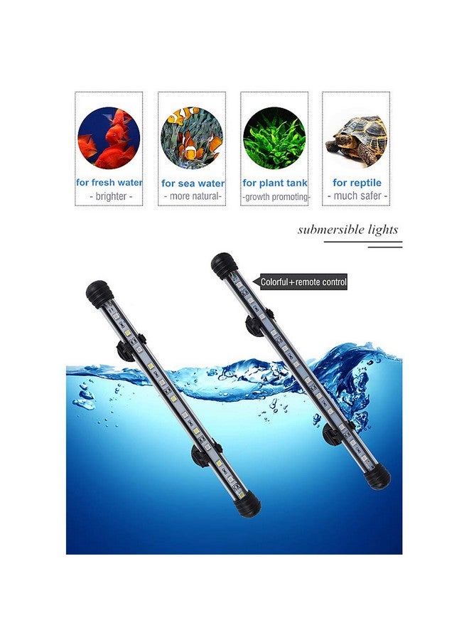 MQ 12 in Submersible LED Aquarium Light, 2W Color Changing Fish Tank Light with Remote Control, IP68 Crystal Glass 12 LEDs Lights Bar, for Fish Tank 15-20 inch - Image 4