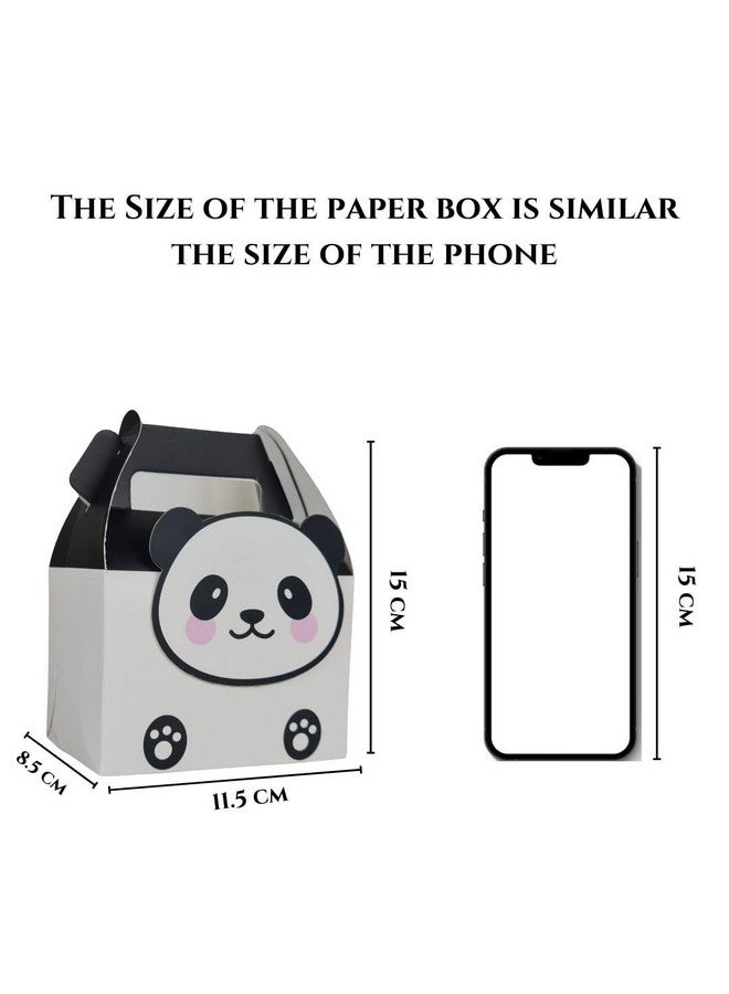 Satyam Kraft SATYAM KRAFT 20 Pcs Panda Printed Decorative Folding Paper Gift Boxes, For Gifting Chocolates, Dryfruits Items - Fancy Decorative packaging In Marriage Kids Function Packing (White) - Image 2
