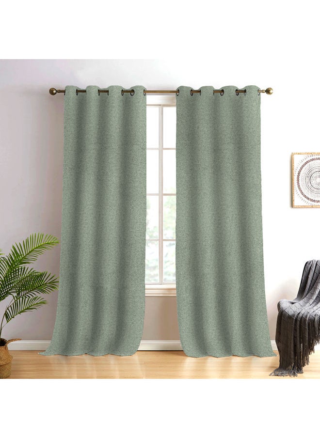 Naguib Selim Curtains House Veral Semi Leather Soft Velour Fabric Steel Grommets For Living Rooms 1 Piece-140 x 280 cm  - Image 1