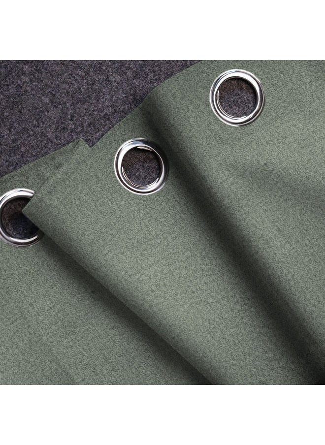 Naguib Selim Curtains House Veral Semi Leather Soft Velour Fabric Steel Grommets For Living Rooms 1 Piece-140 x 280 cm  - Image 3