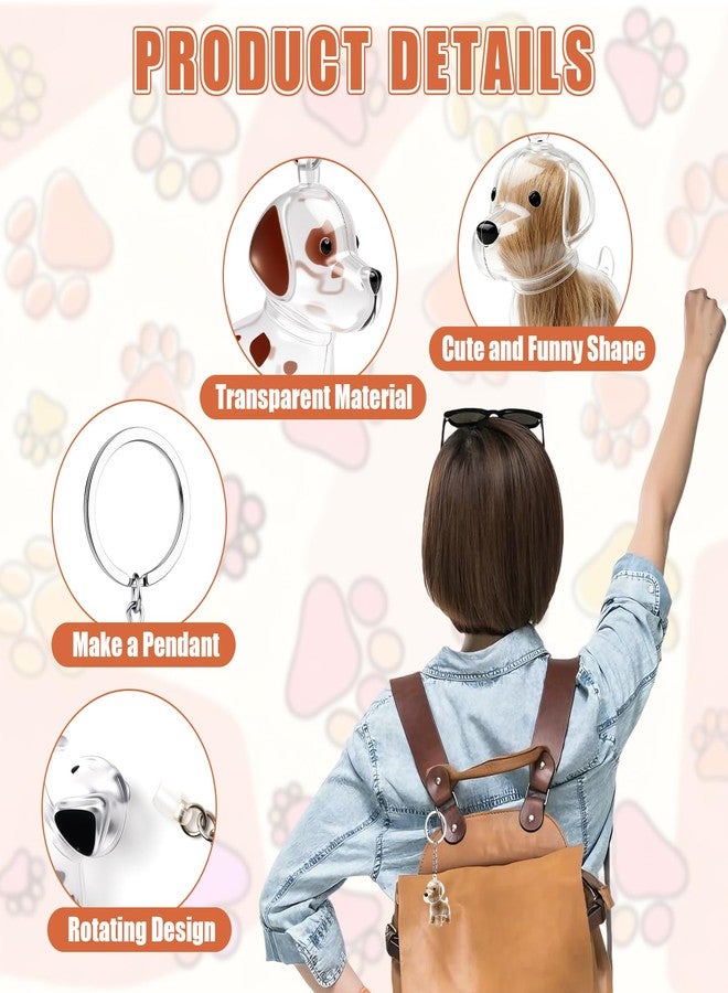LUSTRIB 4 Pcs Dog Hair Collector Keychain, Transparent Pet Hair Storage Memory Capsule with Portable Keychain, Cute Pet Fur Memorial Keepsake Gift for Pet Lovers - Image 3