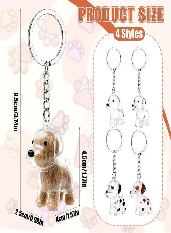 LUSTRIB 4 Pcs Dog Hair Collector Keychain, Transparent Pet Hair Storage Memory Capsule with Portable Keychain, Cute Pet Fur Memorial Keepsake Gift for Pet Lovers - Image 2