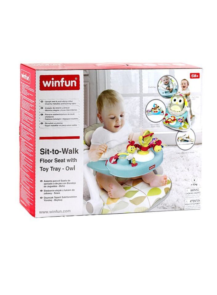 WinFun WinFun - Sit To Walk Floor Seat With Toy Tray Owl - 805200  - Image 2