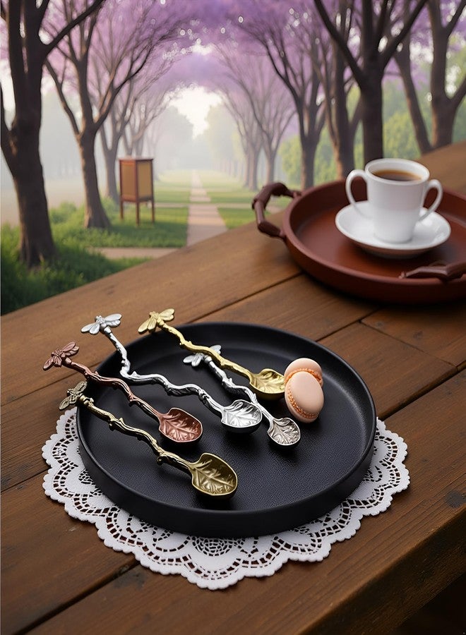 DPWOUM 1pc Antique Bronze Retro Dragonfly Spoon,Stainless Steel Tableware Creative Coffee Tea Sugar Scoop,Stir Bar Stirring Dessert Long Handle Spoon,Kitchen Gadget Flatware - Image 4