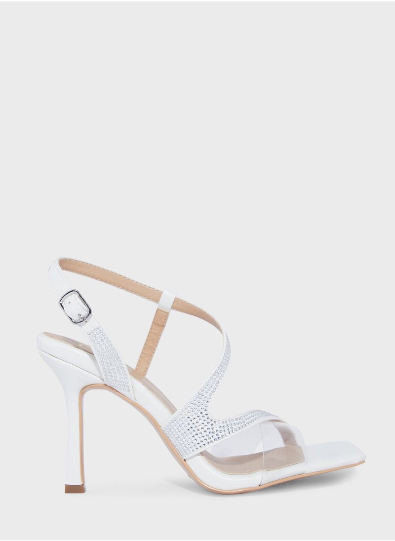 Ella Limited Edition - Cross Over Diamante Strap Sandal - Image 1