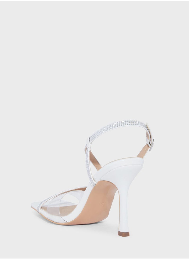 Ella Limited Edition - Cross Over Diamante Strap Sandal - Image 1