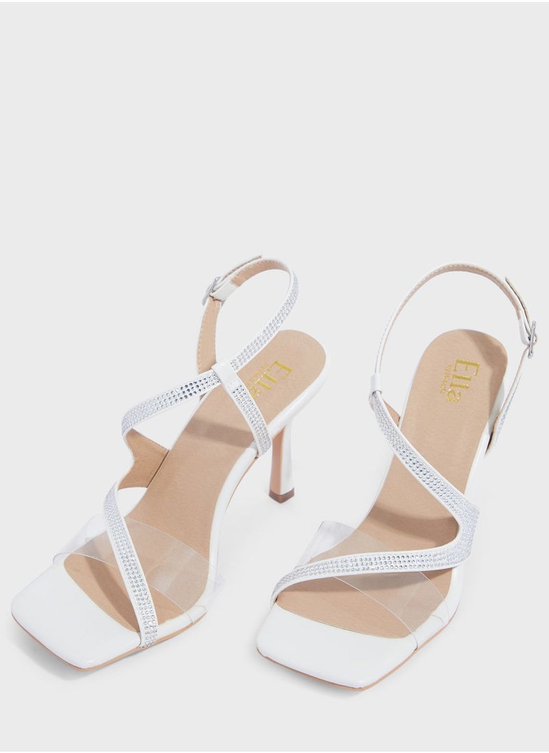 Ella Limited Edition - Cross Over Diamante Strap Sandal - Image 1