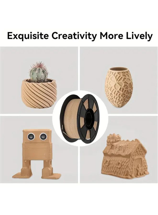 Wooden PLA Filament Precision 002mm 1.75mm 250g Spool 3D Printing Materialwood Color - Image 4