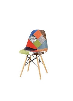 Galaxy Design Galaxy Design Modern Dining Chair Plastic Shell With Fabric & Wooden Legs Blue+Orange Color Size (L x D x H) 41 x 40 x 83cm Model- JEAM3  - Image 2