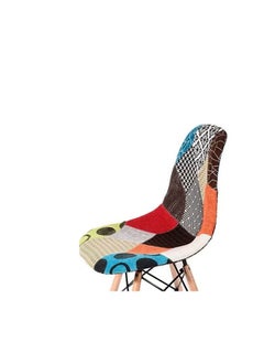 Galaxy Design Galaxy Design Modern Dining Chair Plastic Shell With Fabric & Wooden Legs Blue+Orange Color Size (L x D x H) 41 x 40 x 83cm Model- JEAM3  - Image 3