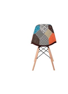 Galaxy Design Galaxy Design Modern Dining Chair Plastic Shell With Fabric & Wooden Legs Blue+Orange Color Size (L x D x H) 41 x 40 x 83cm Model- JEAM3  - Image 4