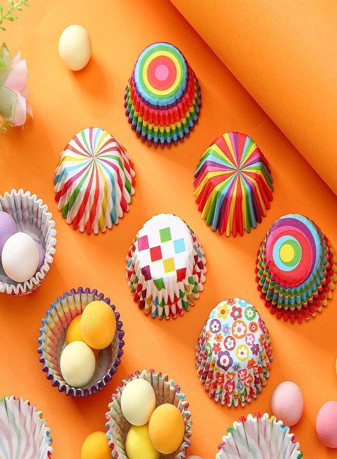BIG BOX 100 Multi Cup Colorful Paper Baking Cups, Rainbow Cupcake Liners Disposable Cupcake Wrappers for Holiday and Party Baking Supplies - Image 5