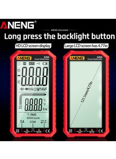 ANENG ANENG 4.7-Inch LCD Display AC/DC Digital Multimeter Ultraportable True-RMS Multimeter Auto-Ranging Multi Tester with Amp Volt Ohm Capacitance Continuity Temperature Frequency Diode Tests NCV Tester  - Image 4