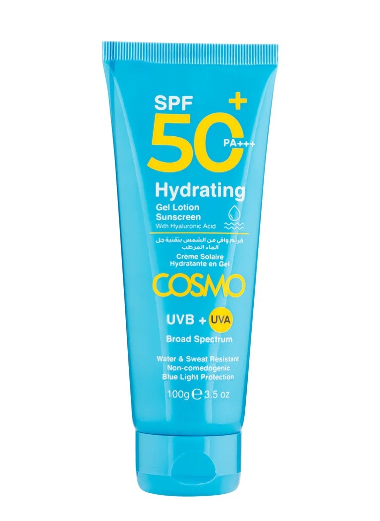 COSMO Cosmo Hydrating Sunscreen Gel Lotion  SPF 50+100g Uva/uvb Protection for Men and Women 