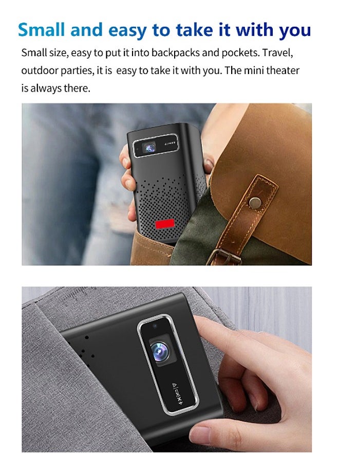 Mi VAZA - DLP Wireless Portable Projector - Built-in 8000mAh Battery - Support 120 Inches - HD Projection - Support 4K - Mini Home Theater - Portable Mobile Cinema - Compatible with HDMI/TV BOX/PS5/Laptop/Game Console - Image 1
