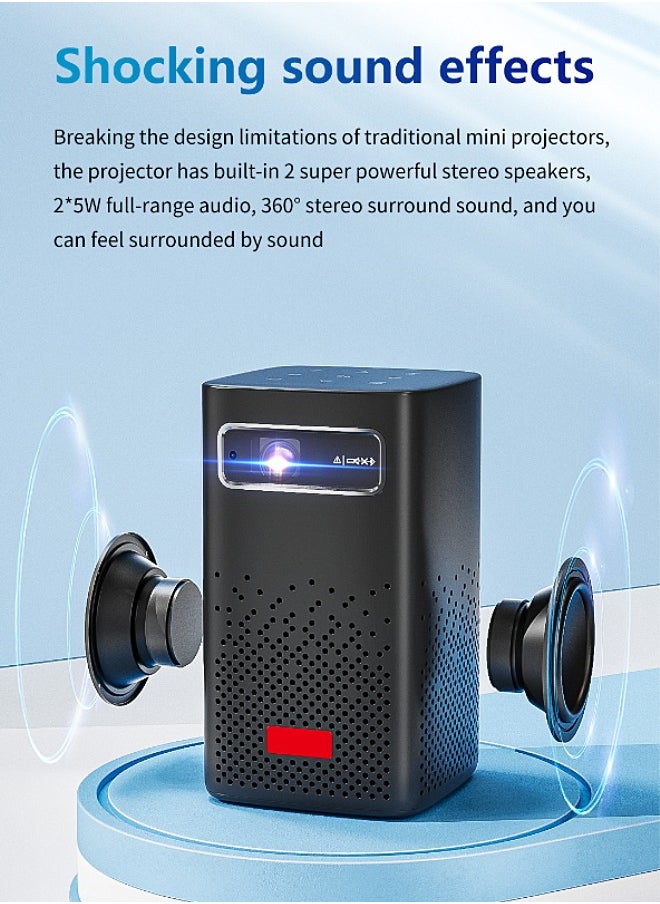 Mi VAZA - DLP Wireless Portable Projector - Built-in 8000mAh Battery - Support 120 Inches - HD Projection - Support 4K - Mini Home Theater - Portable Mobile Cinema - Compatible with HDMI/TV BOX/PS5/Laptop/Game Console - Image 1