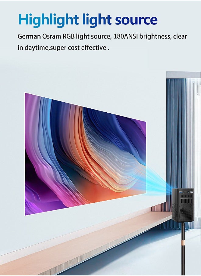 Mi VAZA - DLP Wireless Portable Projector - Built-in 8000mAh Battery - Support 120 Inches - HD Projection - Support 4K - Mini Home Theater - Portable Mobile Cinema - Compatible with HDMI/TV BOX/PS5/Laptop/Game Console - Image 1