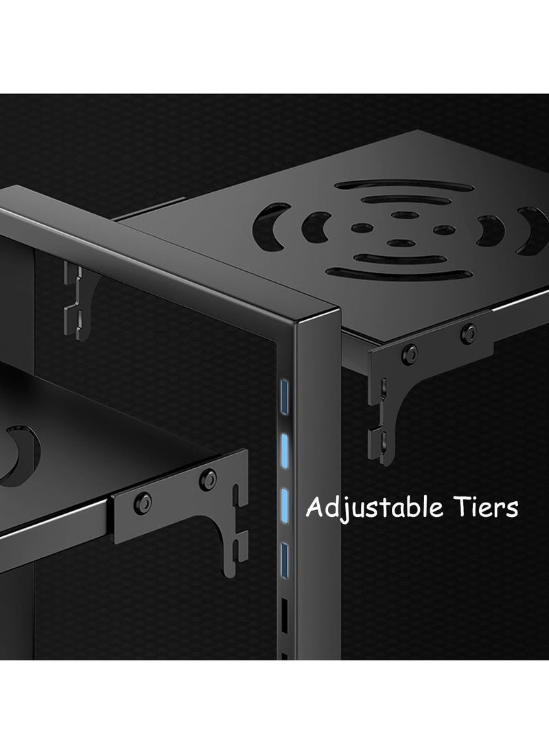 TYCOM Pots and Pans Organizer for Cabinet, Kitchen Organizer and Storage Rack, Space Saving Stand with Adjustable Dividers, 2 Layer Single Sided With Panel Black. - Image 2