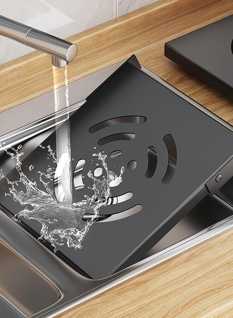 TYCOM Pots and Pans Organizer for Cabinet, Kitchen Organizer and Storage Rack, Space Saving Stand with Adjustable Dividers, 2 Layer Single Sided With Panel Black. - Image 4