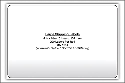 Brother Genuine DK-1241 Die Cut White Labels, 4 x 6 Inch Individual Labels, Large Shipping White Paper Labels, 200 Count, (1) Roll Per Box - Image 5