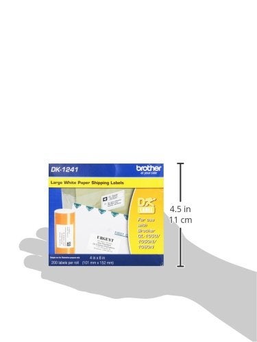 Brother Genuine DK-1241 Die Cut White Labels, 4 x 6 Inch Individual Labels, Large Shipping White Paper Labels, 200 Count, (1) Roll Per Box - Image 3