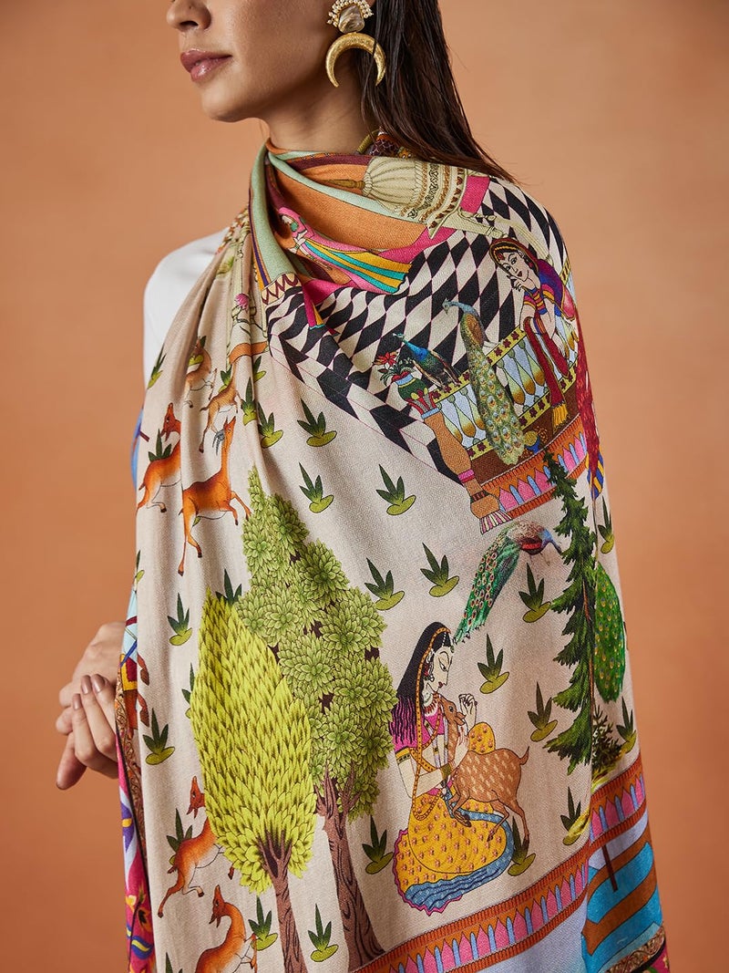 Pashmoda Women Rangat Fine Soft Bamboo Fibre Stole (Size : 71X203 CM) - Image 4