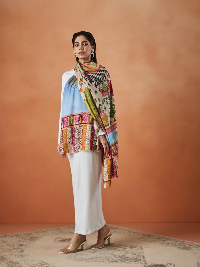 Pashmoda Women Rangat Fine Soft Bamboo Fibre Stole (Size : 71X203 CM) - Image 2