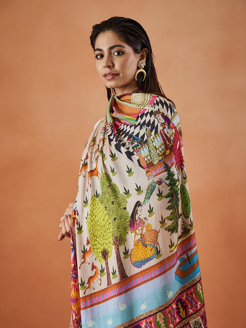Pashmoda Women Rangat Fine Soft Bamboo Fibre Stole (Size : 71X203 CM) - Image 5