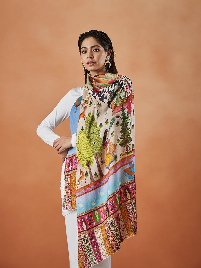 Pashmoda Women Rangat Fine Soft Bamboo Fibre Stole (Size : 71X203 CM) - Image 3