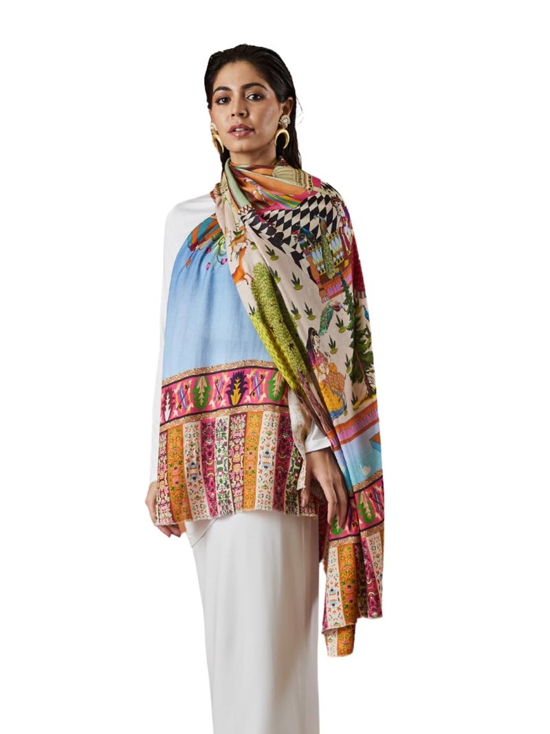 Pashmoda Women Rangat Fine Soft Bamboo Fibre Stole (Size : 71X203 CM) - Image 1