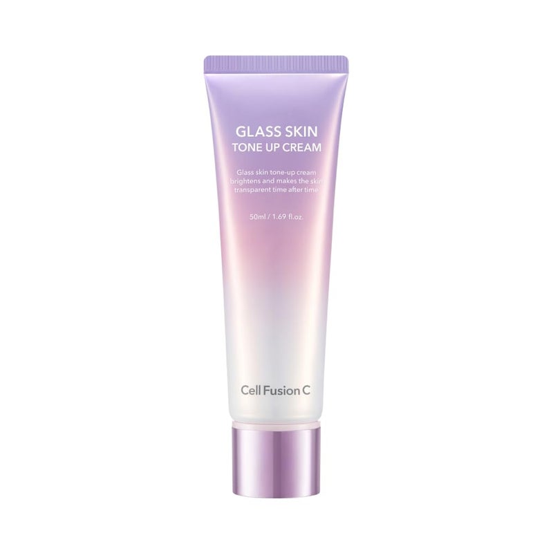 Cell Fusion C Glass Skin Tone Up Cream, Vitamins + Alpha-Arbutin - Natural Makeup Look, For Bright, Even Skin Tone, 50ml / 1.69 fl.oz. - Image 1