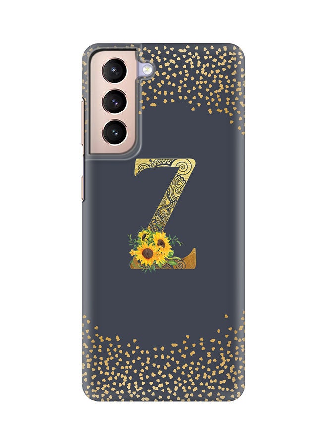 Stylizedd Monogram Slim Cover for Samsung Galaxy S21 Plus 5G Case Custom Initials Letter Floral Pattern Snap Series Mobile Cover Matte Alphabet  - Z (Grey) - Image 1