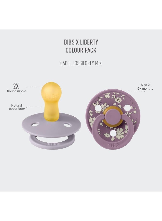 BIBS x Liberty 2 Pack Colour Pacifier - Fossil Grey Mix - Image 2