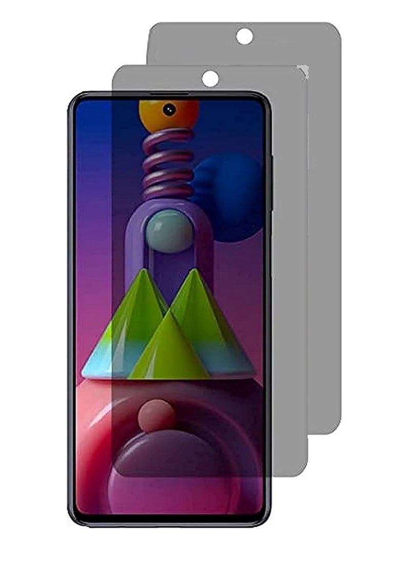 we3 2 Pieces Tempered Glass Screen Protector Anti-Spy Privacy Designed For Samsung Galaxy M51 Full Screen Coverage And Bubble Free - Image 1