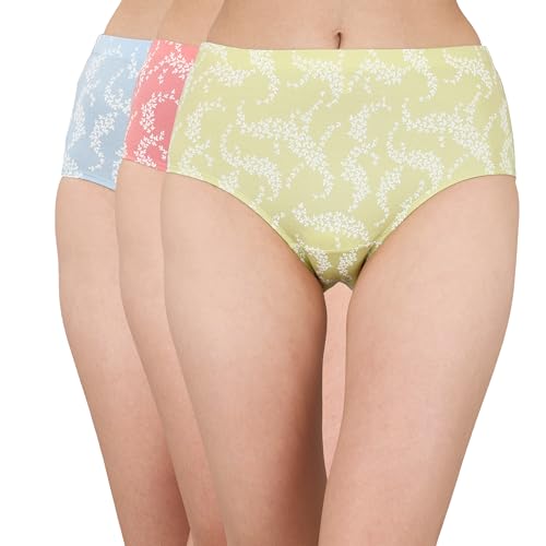 SOIE Women's High Waist Full Coverage Printed Stretch Cotton Briefs (Pack of 3)(3HWB-32 Pack 3 S) - Image 1