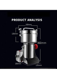 Generic Electric Commercial Pepper Grinder Machine Stainless Steel Swing Type Spice Herb Grinder For Grind Chinese Herbal Condiment Grains Coffee  - Image 3