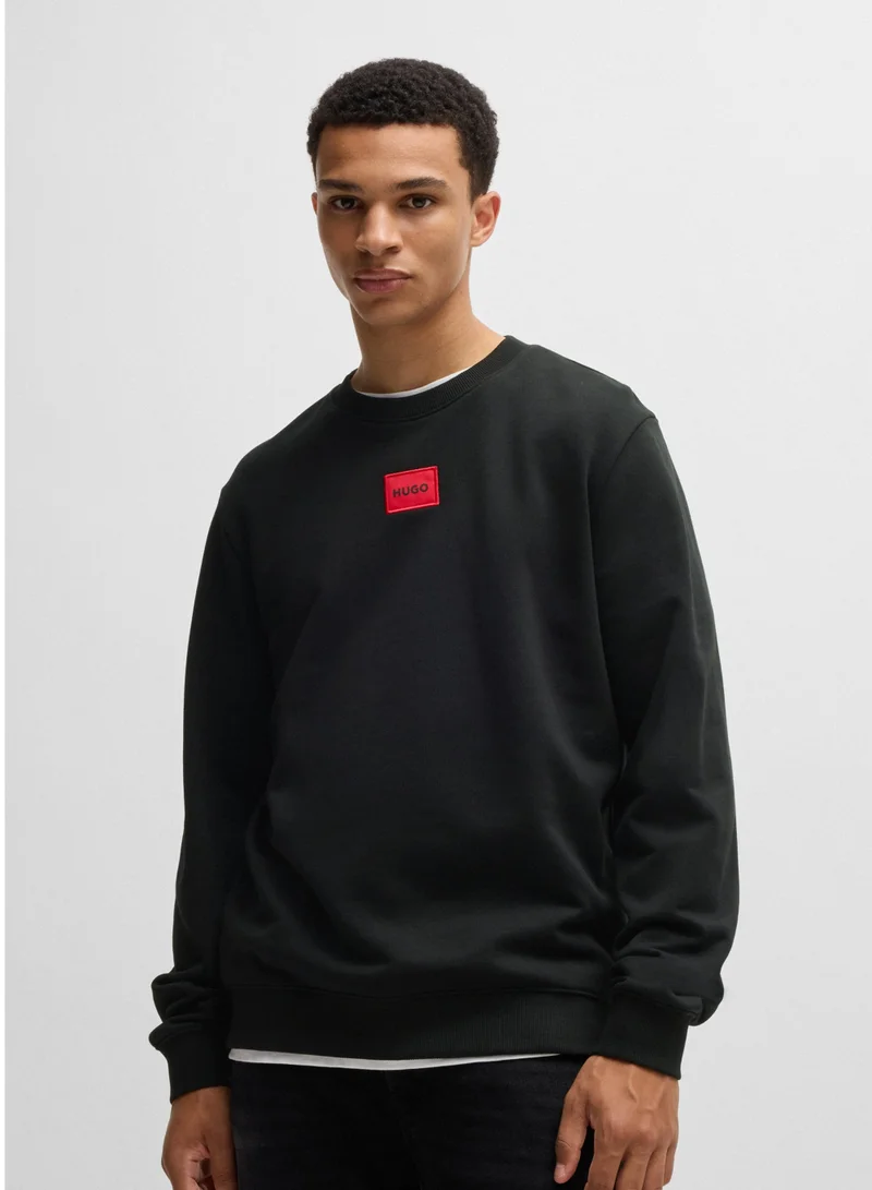 HUGO Cotton-terry regular-fit sweatshirt with logo label