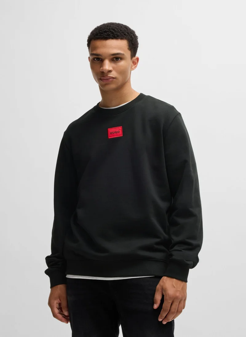 هوجو Cotton-terry regular-fit sweatshirt with logo label