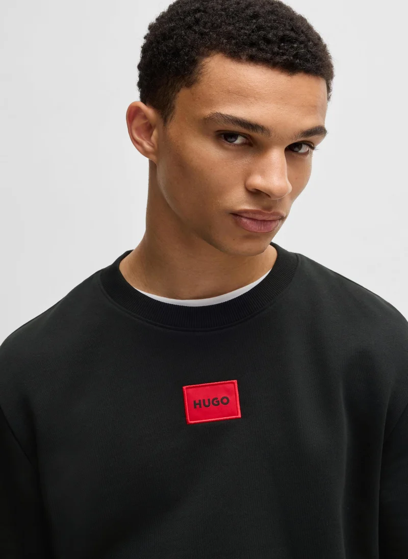 HUGO Cotton-terry regular-fit sweatshirt with logo label
