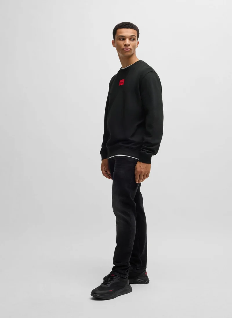 HUGO Cotton-terry regular-fit sweatshirt with logo label