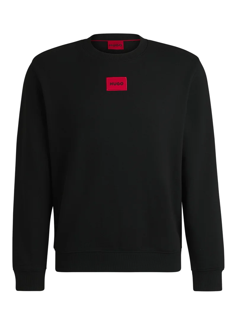 HUGO Cotton-terry regular-fit sweatshirt with logo label
