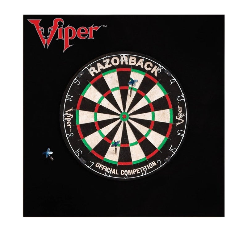 Viper Defender II Dartboard Surround Reversable Wall Protector, Fits 17.75" and 18" Bristle Dartboards, Compression-Fit Tool-Free Easy Mounting, Black, Square, 28.25" L x 28.25" W x 1" Thick - Image 4